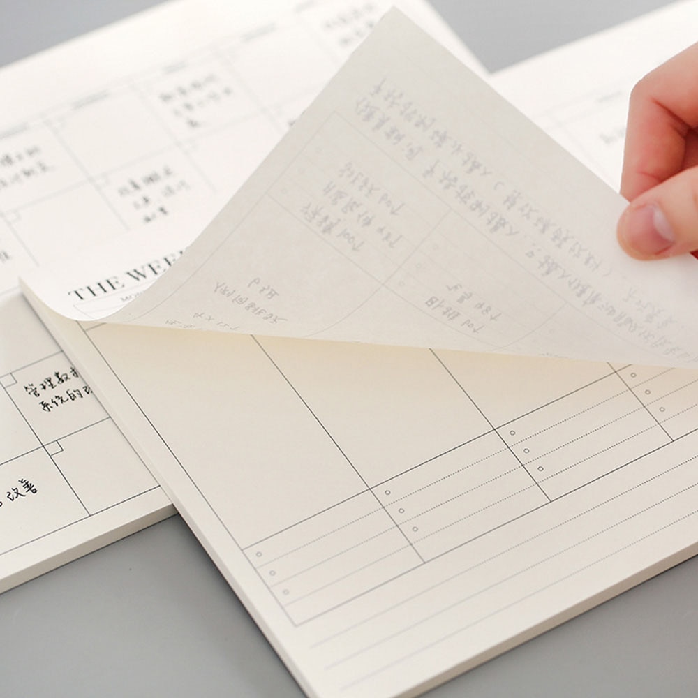 60 Pages Simple Business Day Plan Notepad Weekly Monthly Planner Simple Memo Notebook Portable Medium Memo