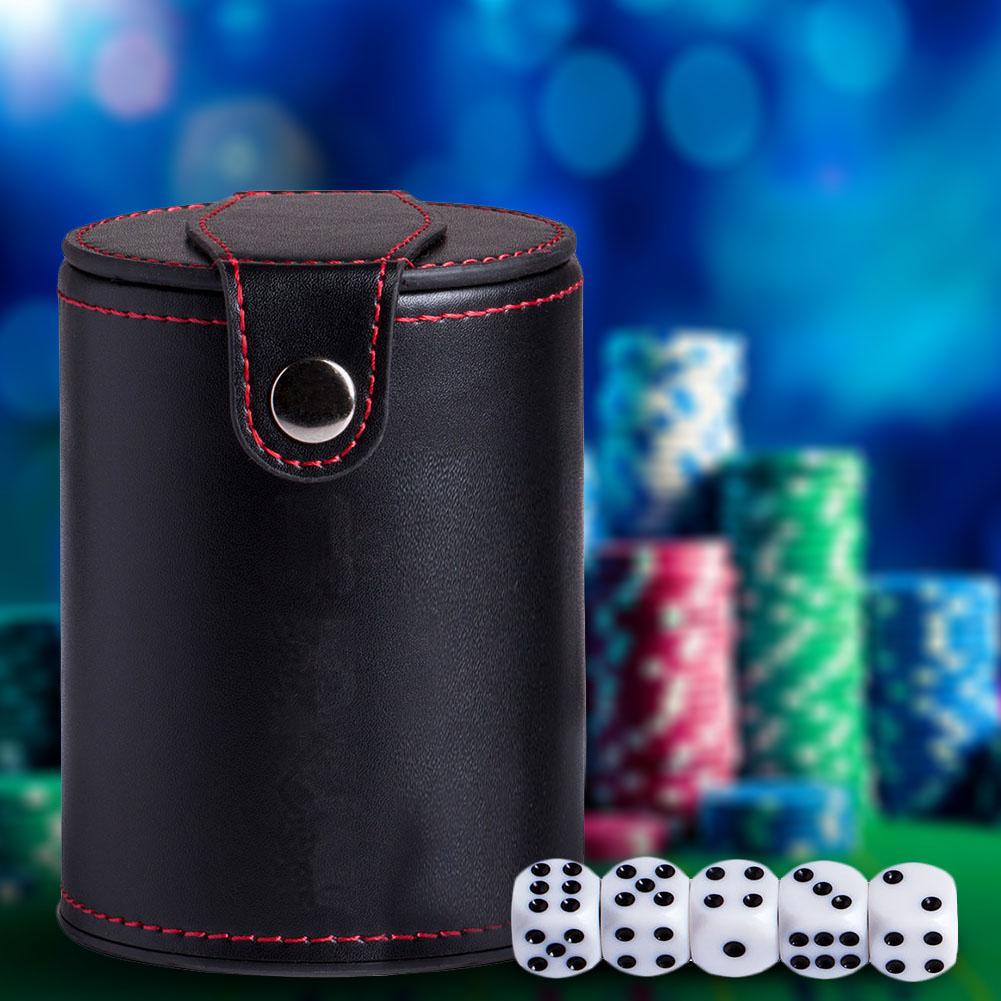 Fournitures de jeu de dés en cuir PU, flanelle, coupe muette, pour la plupart des jeux de dés, doublure en feutre rouge, pour Yahtzee Farkle Bar Party,
