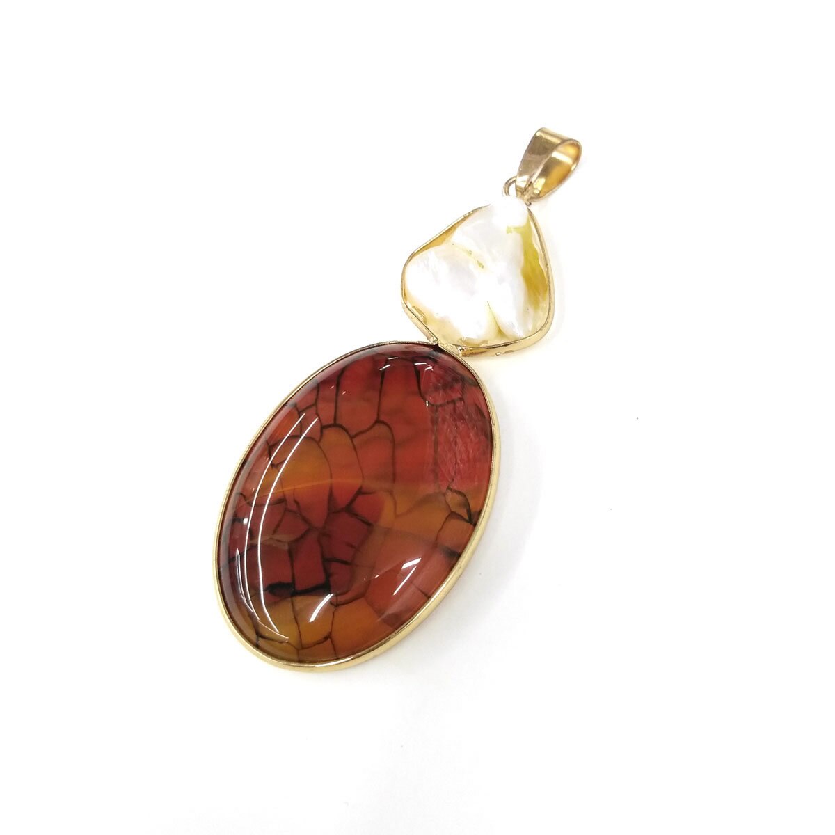 Naturale di Pietra Alla Moda Agate Pendenti Con Gemme E Perle di Forma Ovale Del Pendente per Monili Che Fanno Fai Da Te collana accessori Formato 31x76mm: 4