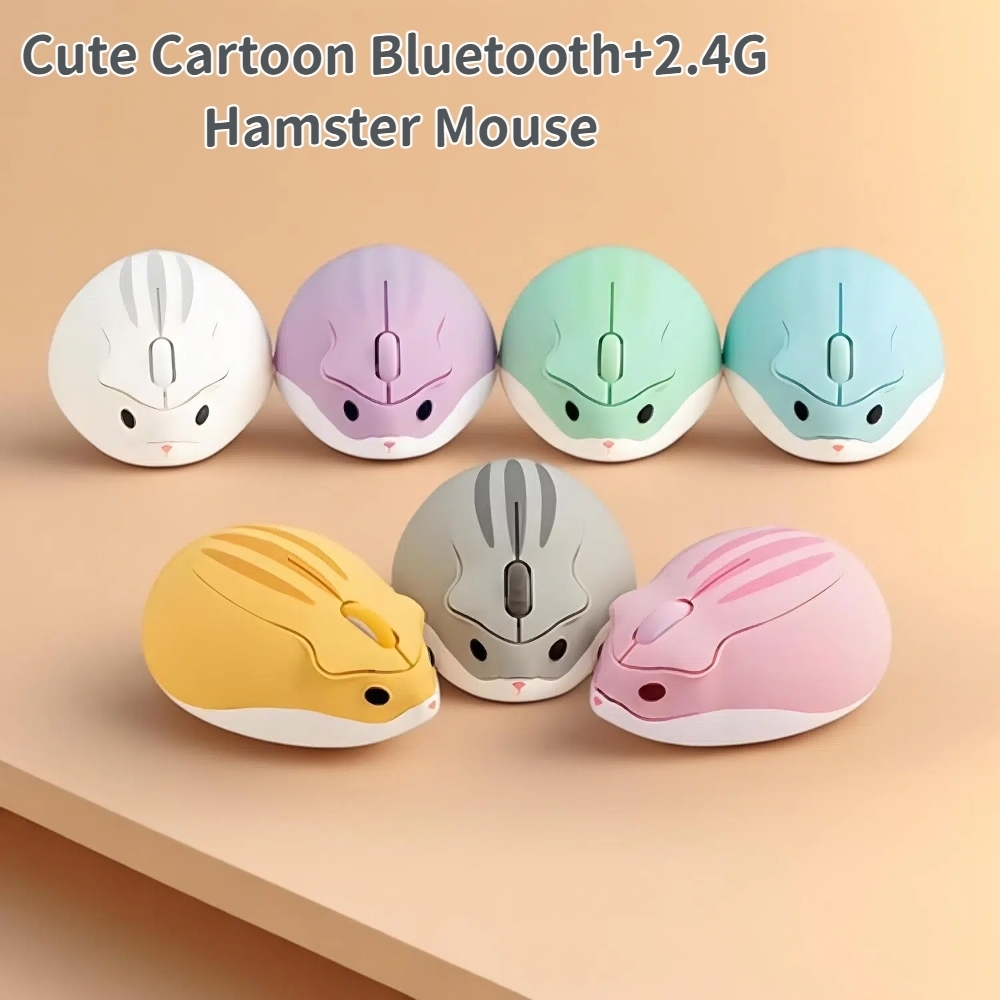 Nette Karikatur Bluetooth + 2,4G Hamster Maus Ergonomische 3D Optische Kreative freundlicher Sekretariat Heimat Computer Mäbenutzen für PC Laptop
