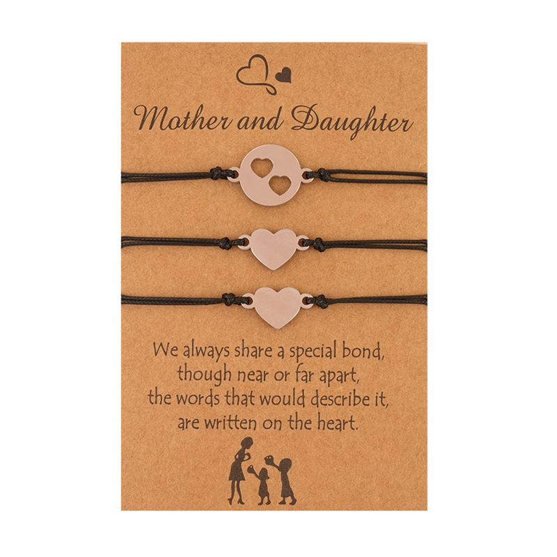 Mother &amp; Daughter Bracelets Set Mommy &amp; Me Heart Matching Wish Bracelets Forever Love Bracelets Holidays D5QB: 740