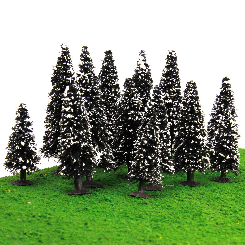 Boxed 15 Cedar Trees W/ Snow Model Train Railway Diorama Winter Scenery HO N Z