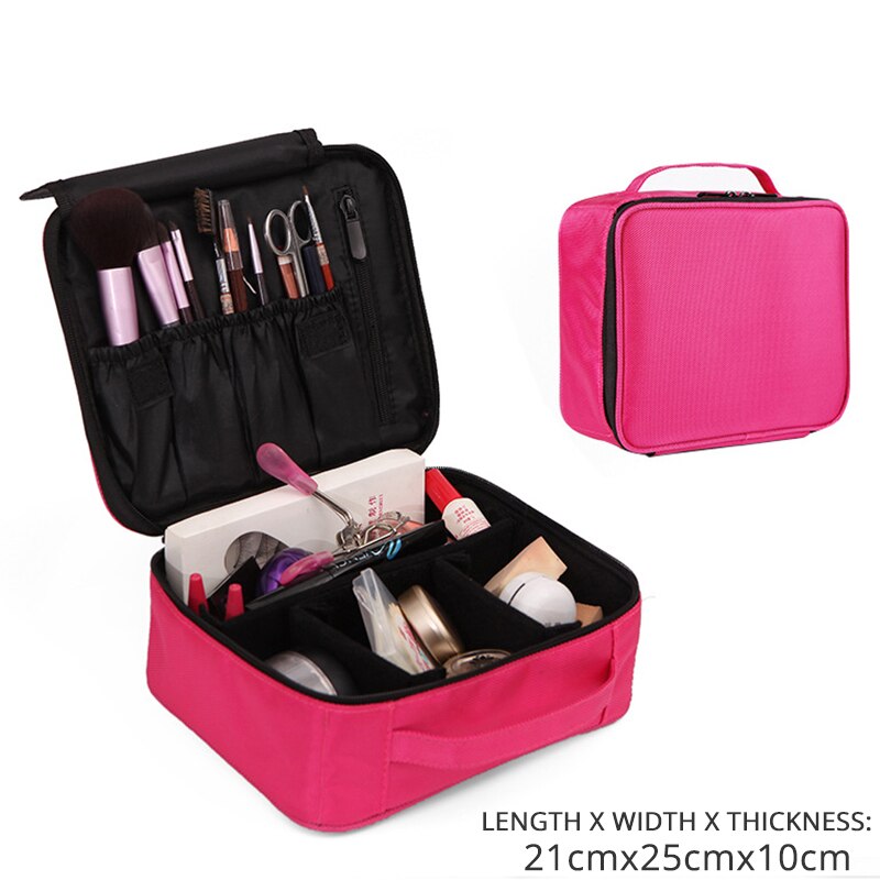 Organizador de maquillaje para manicura estuche para almacenamiento de cosméticos Bolso Mujer viaje de gran capacidad bolsa de almacenamiento maletas: 2