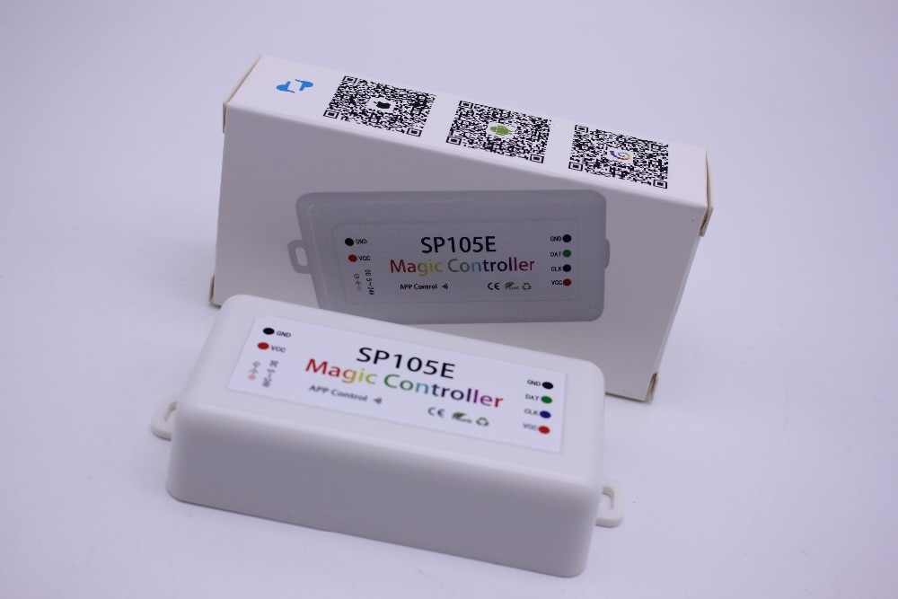 Sp105e bluetooth  ws2811 ws2812b led-controller  sp108e sk6812 rgb / rgbw apa 102 musik farverig x 2 ws2801 pixels led strip lysdioder
