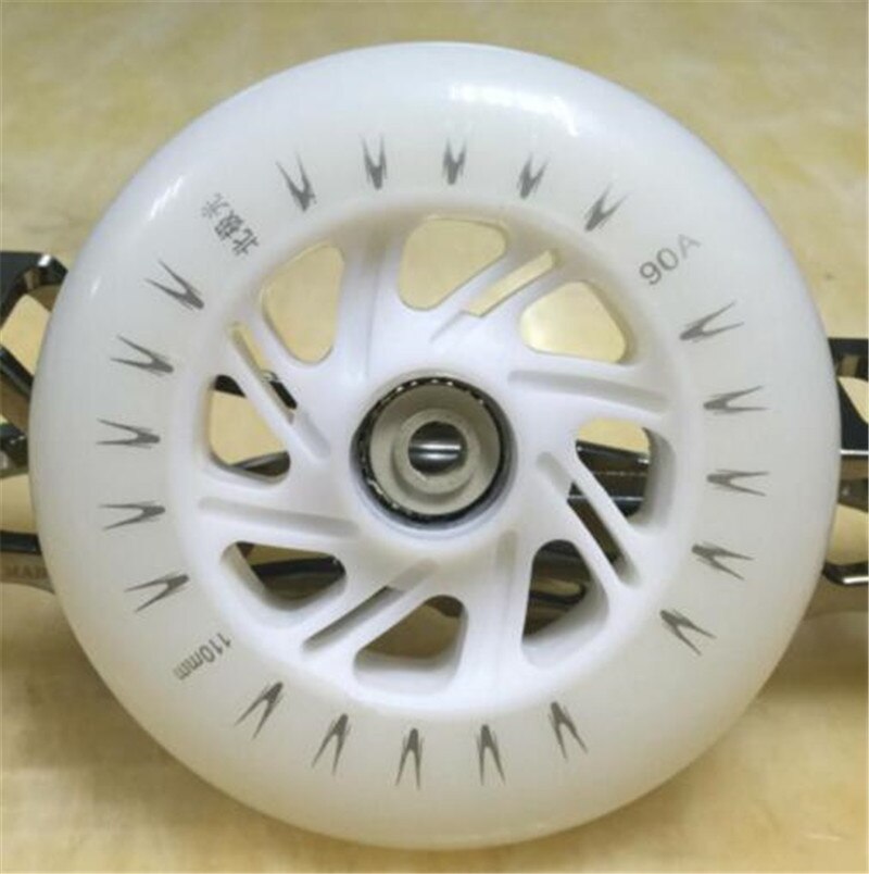 110mm led flashhjul til inline-skøjtehjul 90a 4 ledede perler kuglemagnetkerner skinner hvidt lys farve til cityrun ps