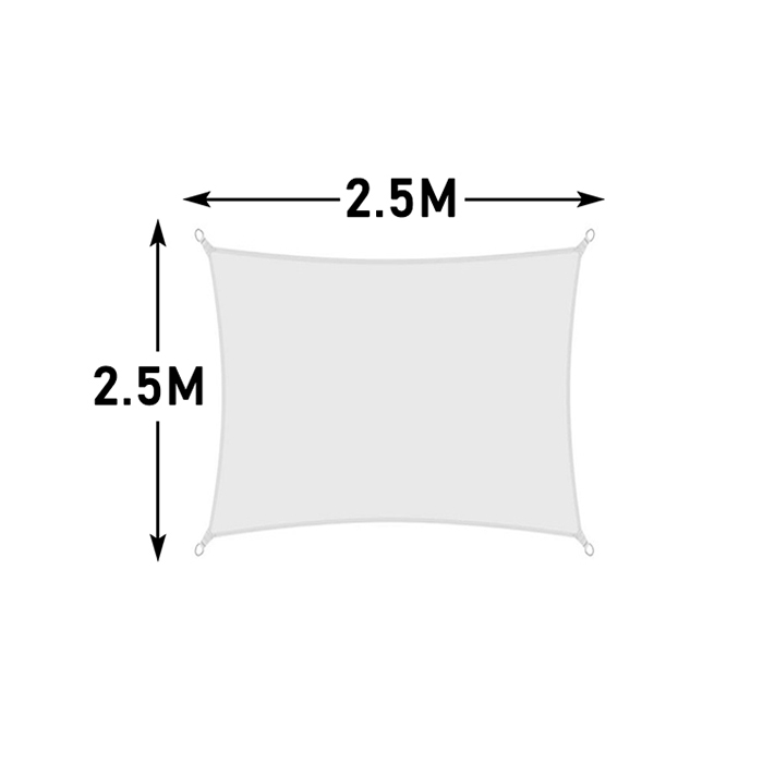 White All size 420D Waterproof Sun Shade Sail Square Rectangle Triangle Garden Terrace Canopy Pool Shade Camp Hiking Yard Awning: 2.5x2.5m