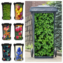 Outdoor Prullenbak Sticker Vinyl Natuurlijke Groene Planten Boeket Zelfklevende Trush Keuken Wheelie Bin Stickers Vuilnisbakken Stickers