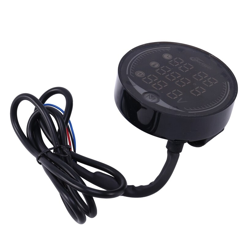 MORFAYER – thermomètre 5-en-1 pour moto, appareil de mesure du temps, voltmètre, chronomètre USB, chargement de téléphone portable, étanche