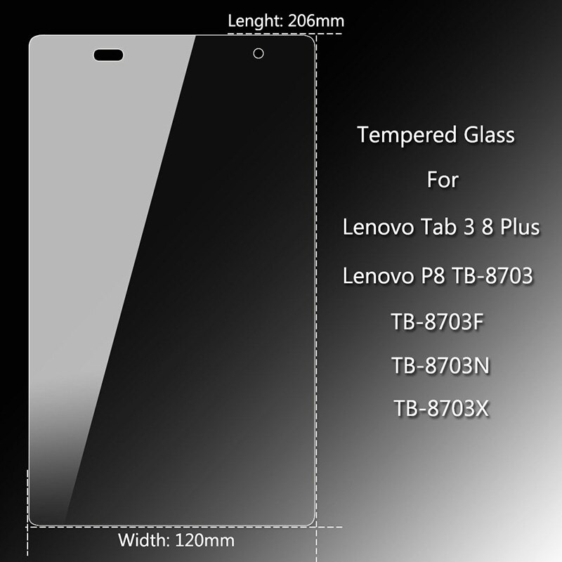 Película de vidrio templado para Lenovo Tab3 8 Plus / P8 TB-8703F, Protector de pantalla de PC, vidrio 9H a prueba de explosiones