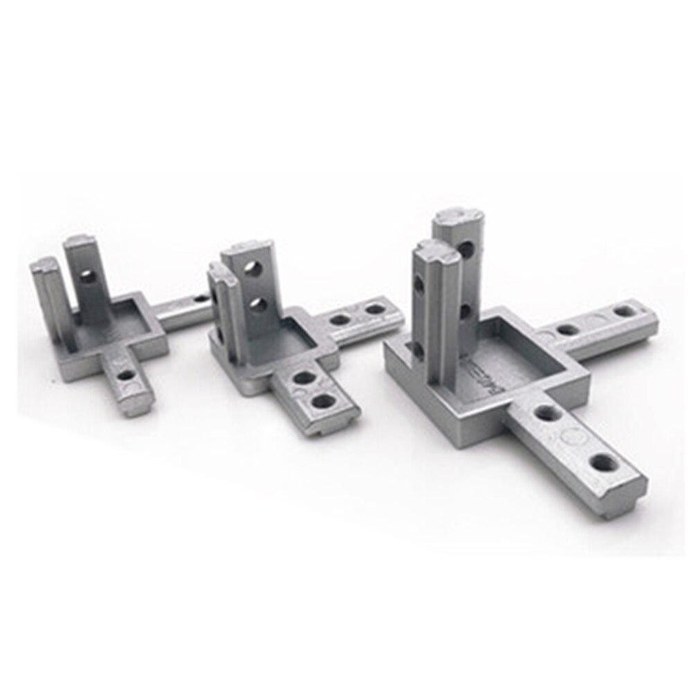 1 Set Black OR Silver All Series 3-Way End Corner Bracket Connector with Screws for Standard T Slot Aluminum Extrusion