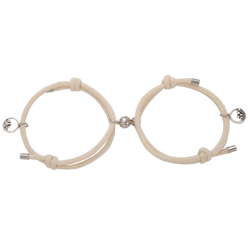 Couple Bracelets Magnet Attract bangle bracelet Women Men Rope Weaving Attract Adjustable Alloy Eachother Couple Bracelet: BG