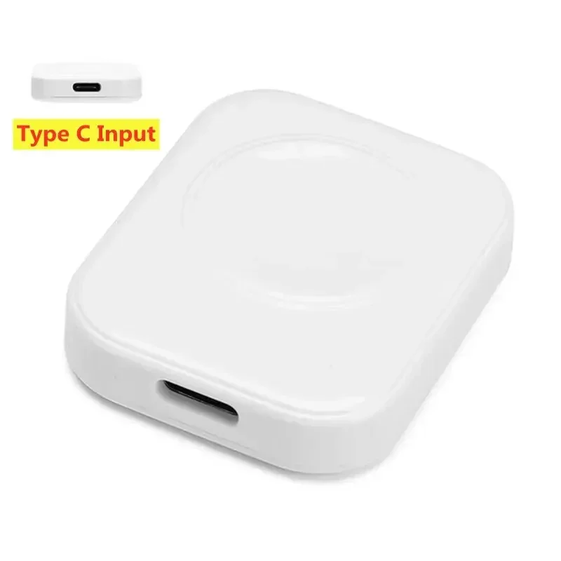 Hurtig magnetisk trådløs oplader til apple watch-serien, iwatch 10 9 8 7 6 5 se ultra dock-adapter med type c, bærbar opladning: Sort gul