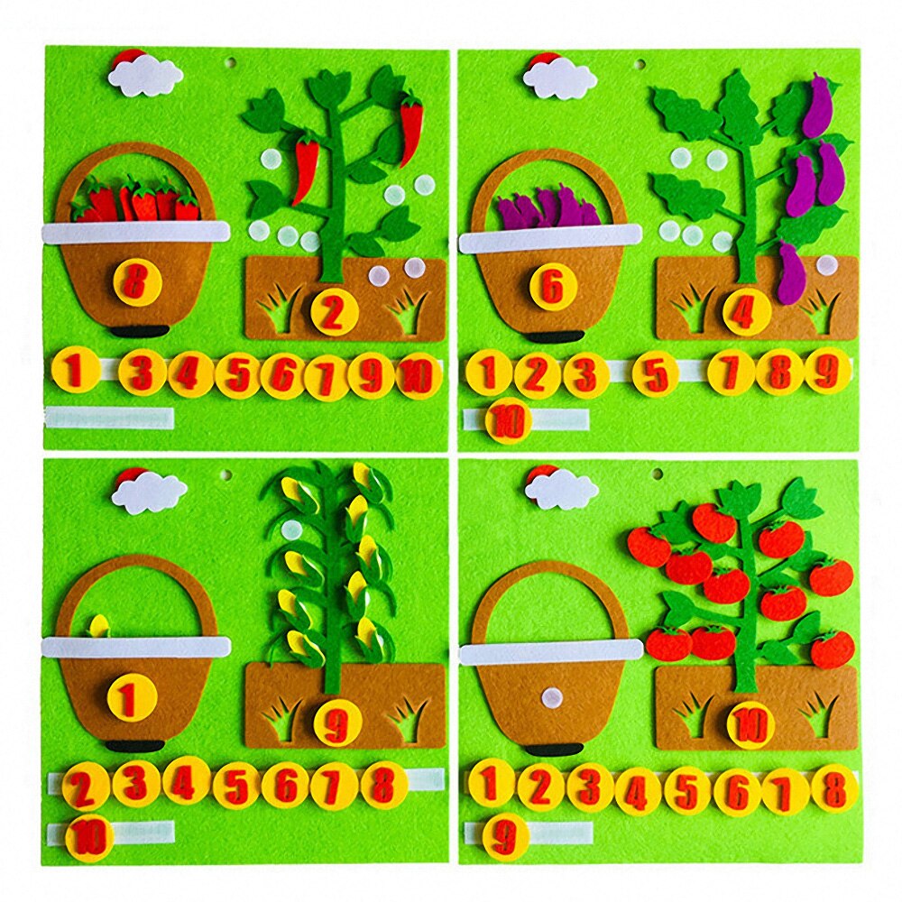 Kids Montessori Materials Educational Toys Numbers Counting Toy DIY Non-woven Math Toys Learning Toys for Children Teaching Aids