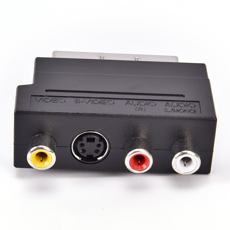 RGB Scart a 3 adattatore s-video RCA a 21 spillo composito RCA SVHS s-video AV TV Audio per videoregistratore DVD TV proiettore TV