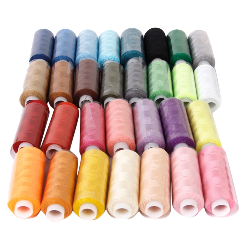 250yds/Spool Polyester Naaigaren Voor Jeans Tas Lederen Ambachten Diy Pack Van 30 Verschillende Kleuren