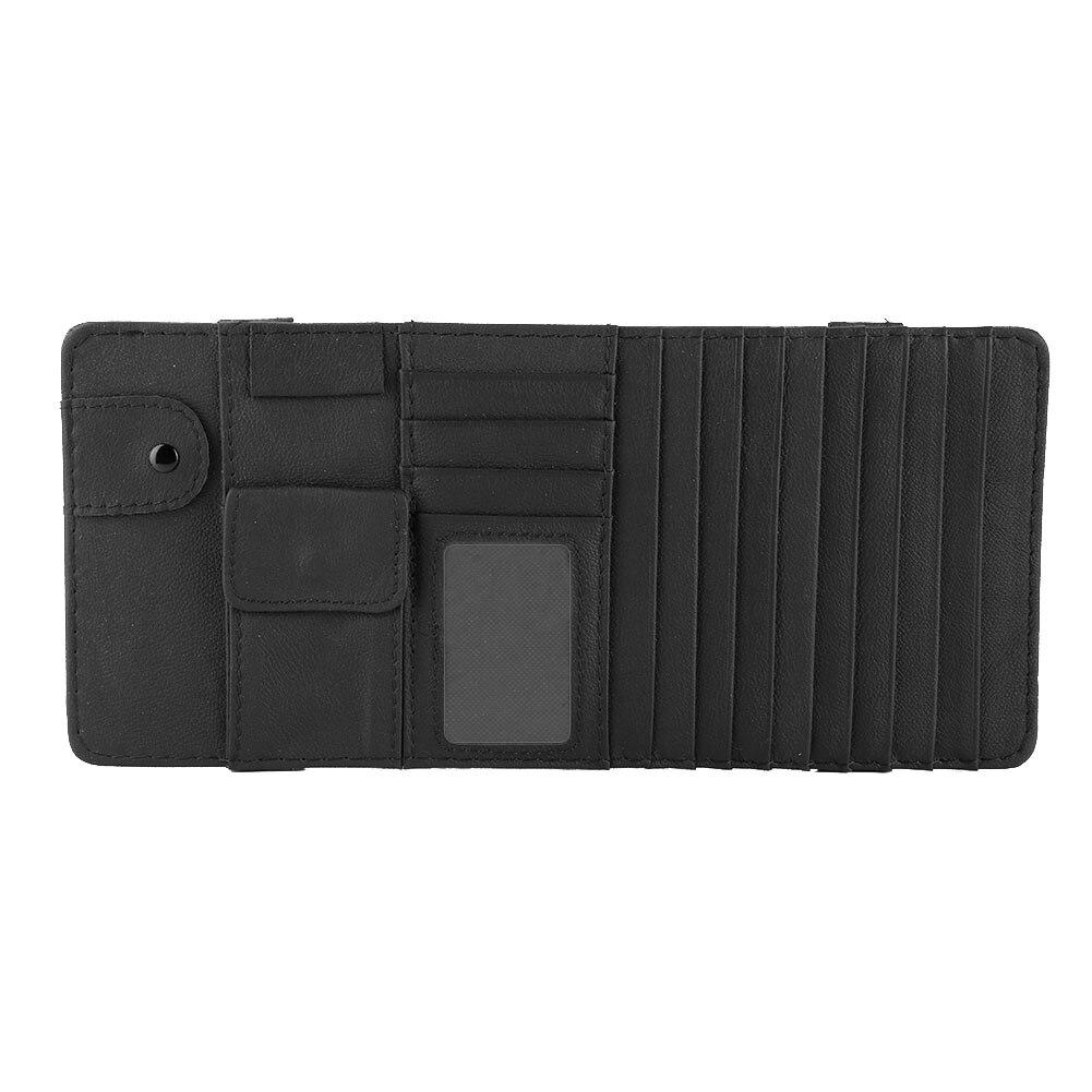 Universal bil solskjerm skinn cd solbriller kort oppbevaringslomme organiser holder bil skinn organizer