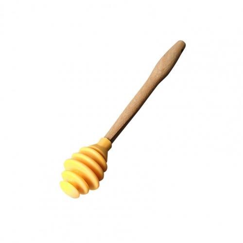 Silicone Honey Sugar Mixing Stick Long Handle Durable Honey Dipper for Kitchen Drink Stirrer Tea Supplies Bar Serving Tools: Yellow