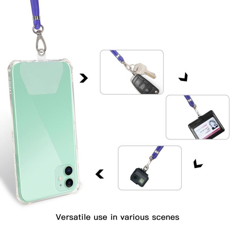 Mobiltelefon stropper telefon snor justerbar aftagelig hals snor snorrem telefon sikkerhed tøj halskæde reb cover coque