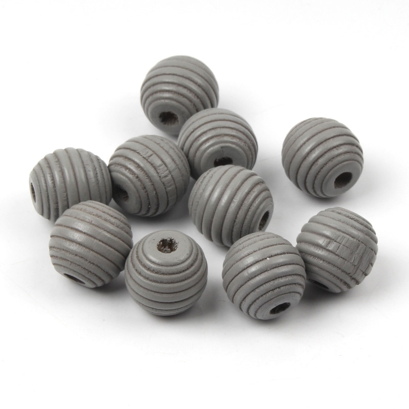 Draad Bijenkorf Ronde Houten Kralen Voor Sieraden Maken Handwerk Diy Speelgoed 12/18Mm Handgemaakte Gemengde Kleur Spacer Losse Kralen
