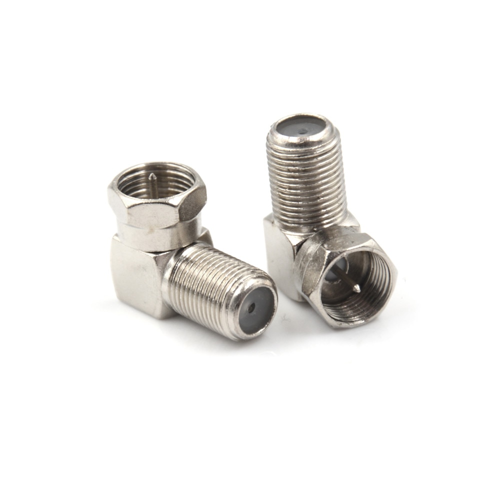 5pcs 90 Degree Right Angled TV Aerial Cable Connector RF Coaxial F Female Socket To TV Male Plug Coaxial Connector