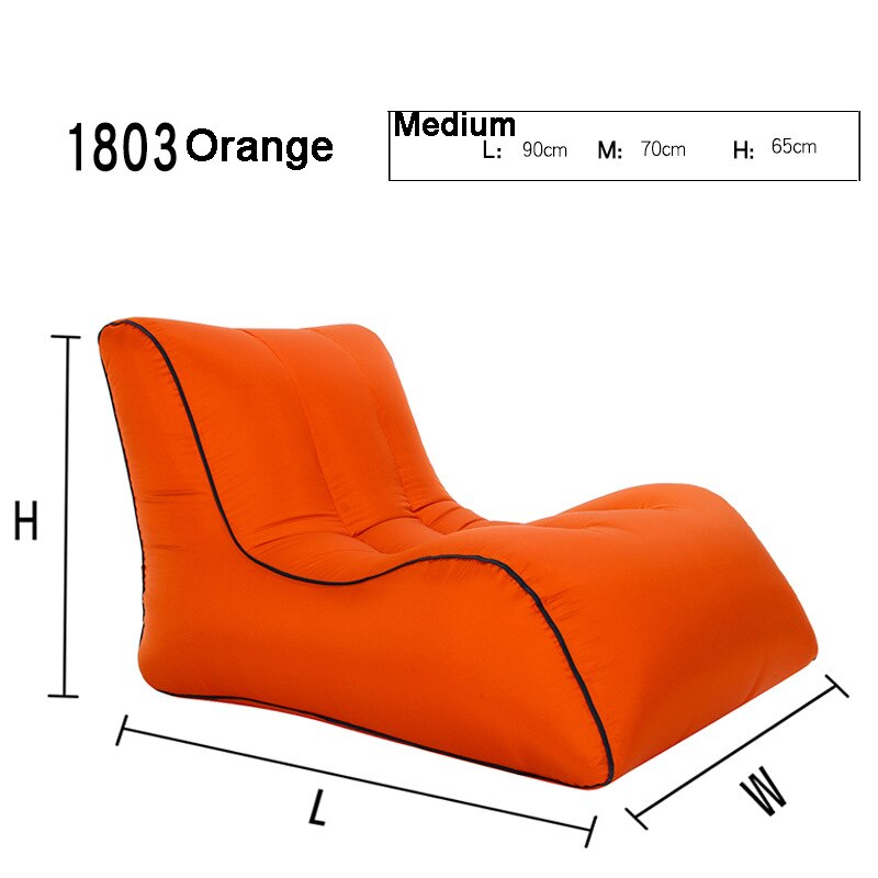 Bærbar oppustelig sofa liggestol luftstol til baggård ved søen strand rejser camping picnic udendørs sofa liggestole  od019-2: Orange
