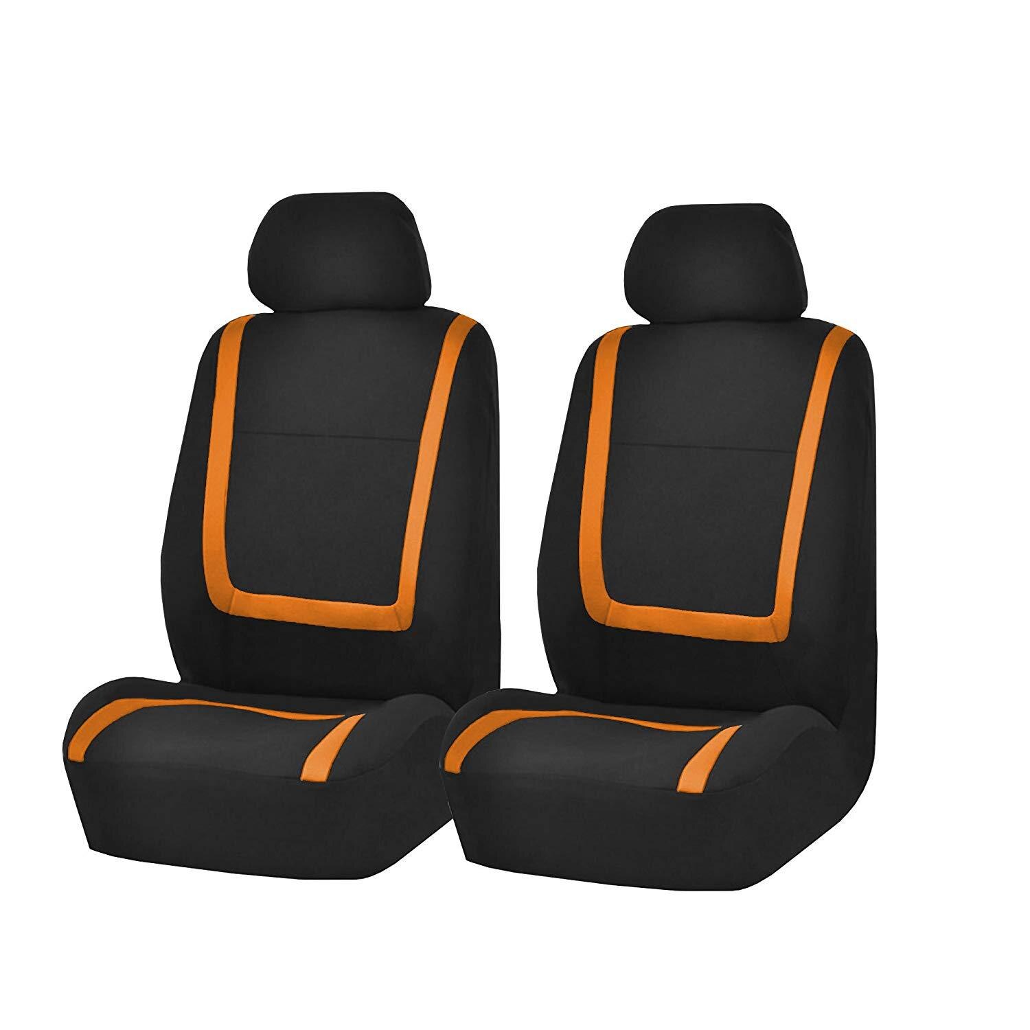 Stof Auto Stoelhoezen Voor Seat Ateca Arona Ibiza Leon Toledo Leon St Cupra Auto Zitkussen Cover Auto-styling Accessoires: Front 2pcs-orange