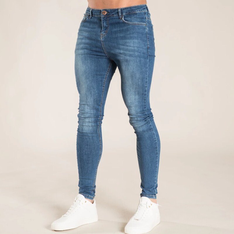 Jeans skinny déchirés 3xl taille pour hommes, style hip-hop décontracté, pantalon en jean extensible, peinture mendiant, grande taille: Bleu / Xl
