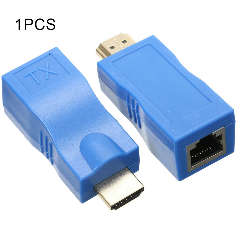 2x Extender HDMI Su Cavo Di Rete LAN CAT5e/6, Doppio UTP, Prolunga Fino A 30m, Senza Marca - Foto 2