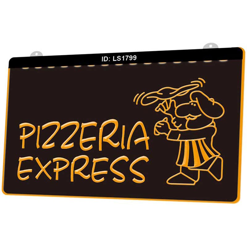 Ls1799 pizzeria express cafe shop viehe 3d kaiverrus led-valokyltti monivärinen ilmainen vähittäismyynti