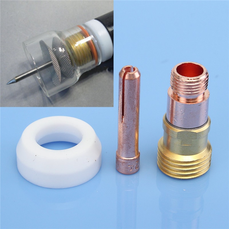 Accessoires de Machine à souder TIG, 3 pièces, torche, gobelets à gaz, lentille pour pièces de Torches de soudage 2.4MM 3/32"