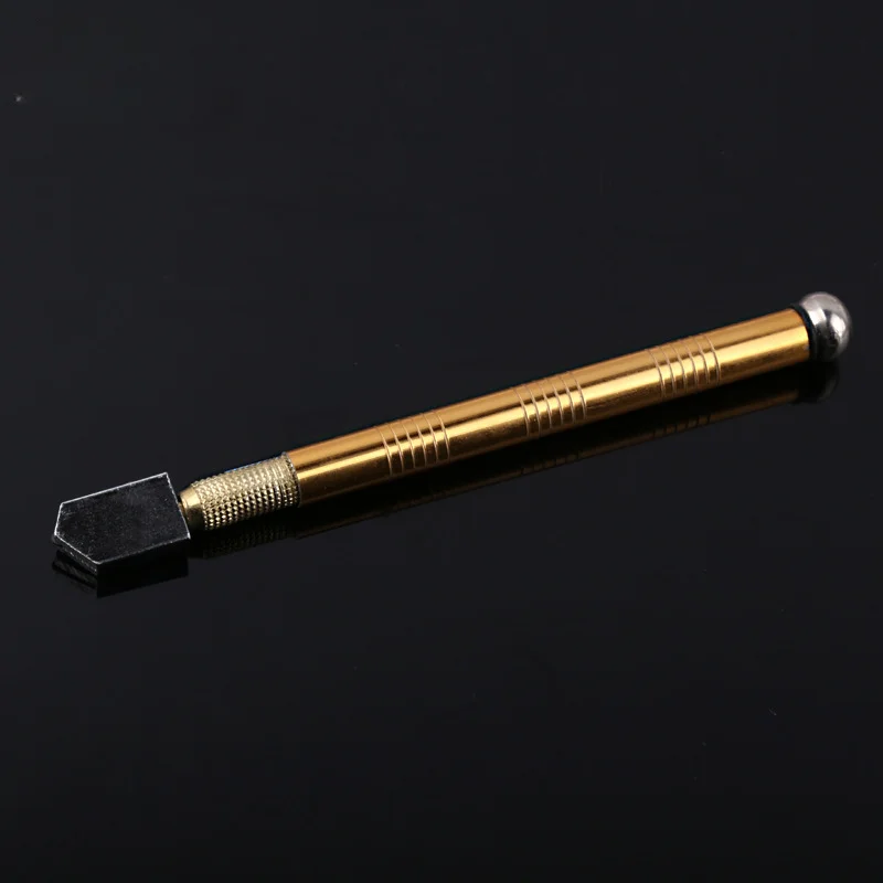 Glass cutter diamond cutter head steel blade cutting tool oil supply anti-skid metal handle 180mm for manual tool cutting