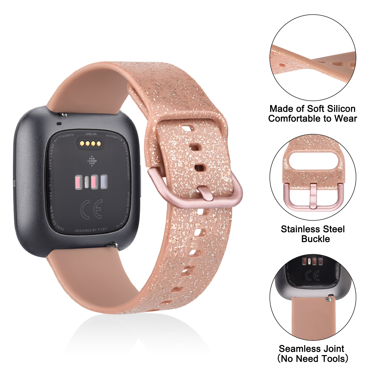 rem til fitbit versa 2/ versa-rem silikonklokkerem vanntett armbånd til fitbit versa lite erstatningsrem