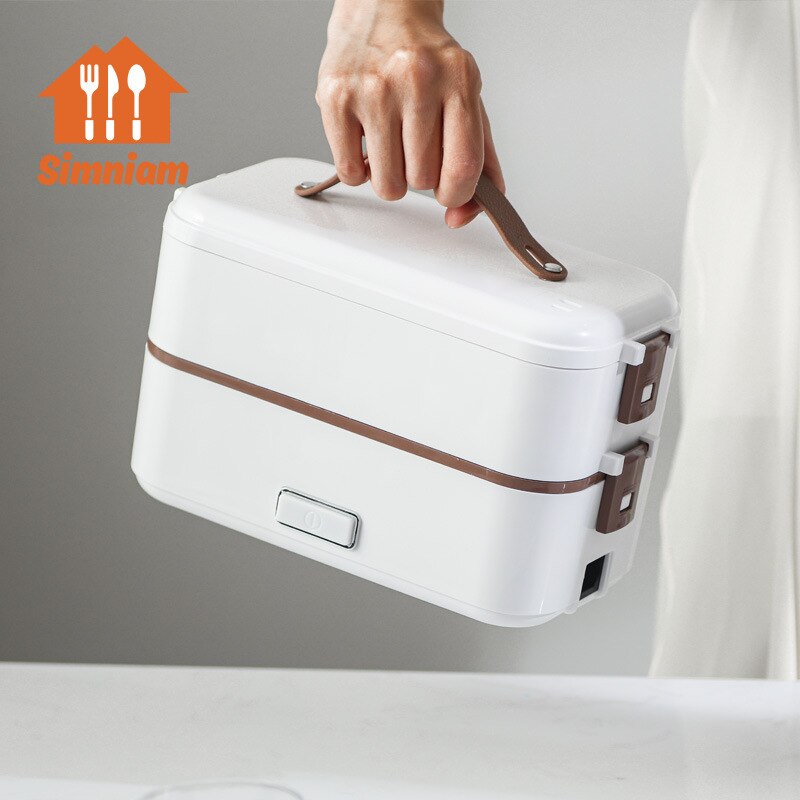 Double-layer Lunch Box Food Container Portable Electric Heating Insulation Dinnerware Food Storage Container Bento Lunch Box