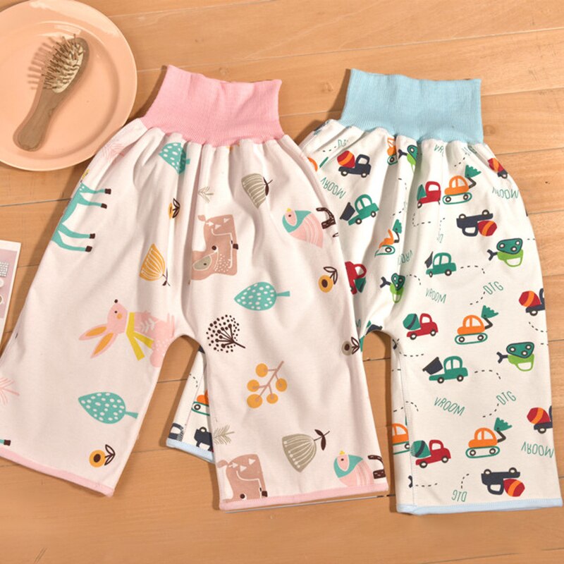 Prevent Baby Bedwetting Pure Cotton Baby Skirt for Prevent Urine Leakage 2 in 1 Toilet Learning Pants Reusable Washable Skirts