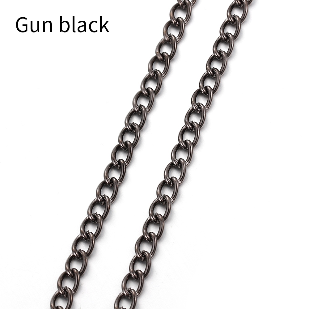 2 m/lote de cadenas para collar y pulsera, cadena de eslabones chapada en plata/oro/negro de armas/bronce de 2,5/3,5/4,5mm para accesorios de fabricación de joyería DIY: S / Gris