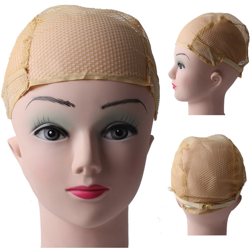 Bonnet de tissage pour perruque, doublure en maille extensible, respirant, Beige