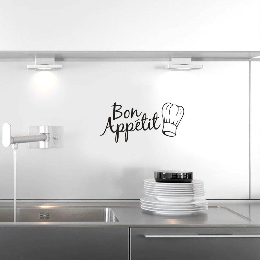 Food kitchen room decoration Kitchen Stickers Bon Appetit Wall Stickers diy vinyl adesivo de paredes home decals art Wallpapers
