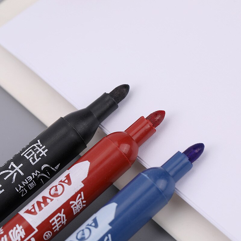 10PCS Fast Dry Marking Oily Large Head Black Marking Pen