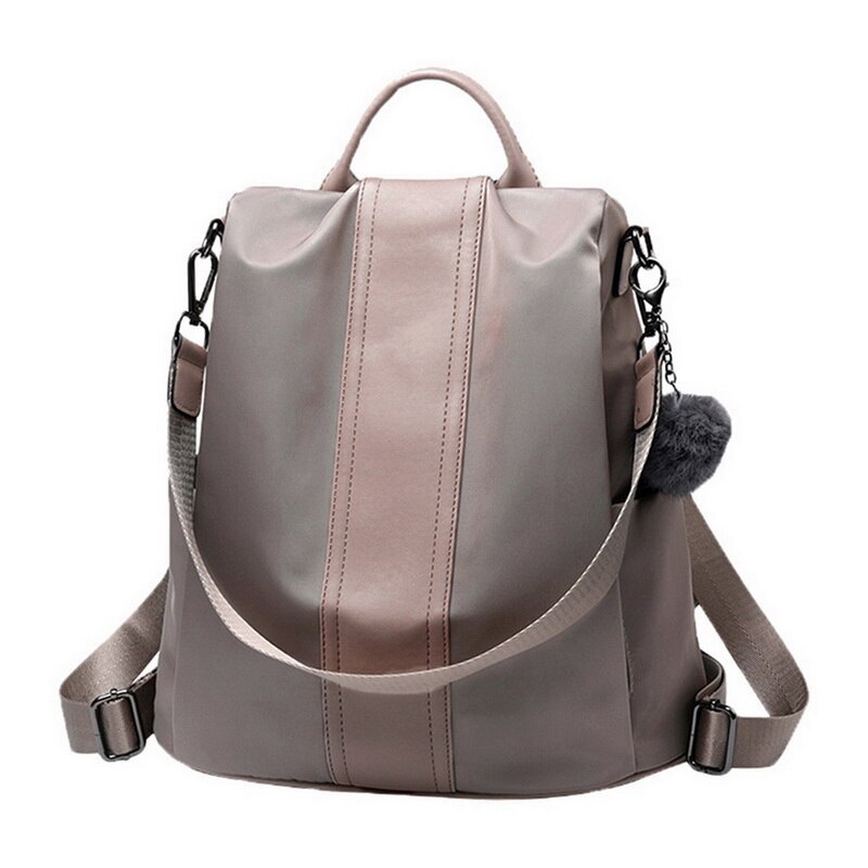 Las mujeres mochila escolar Bolsa de cosméticos bolso mujer mochila chica bolso de hombro Casual Bolsa femenina de gran capacidad mochilas de mujer: A khaki