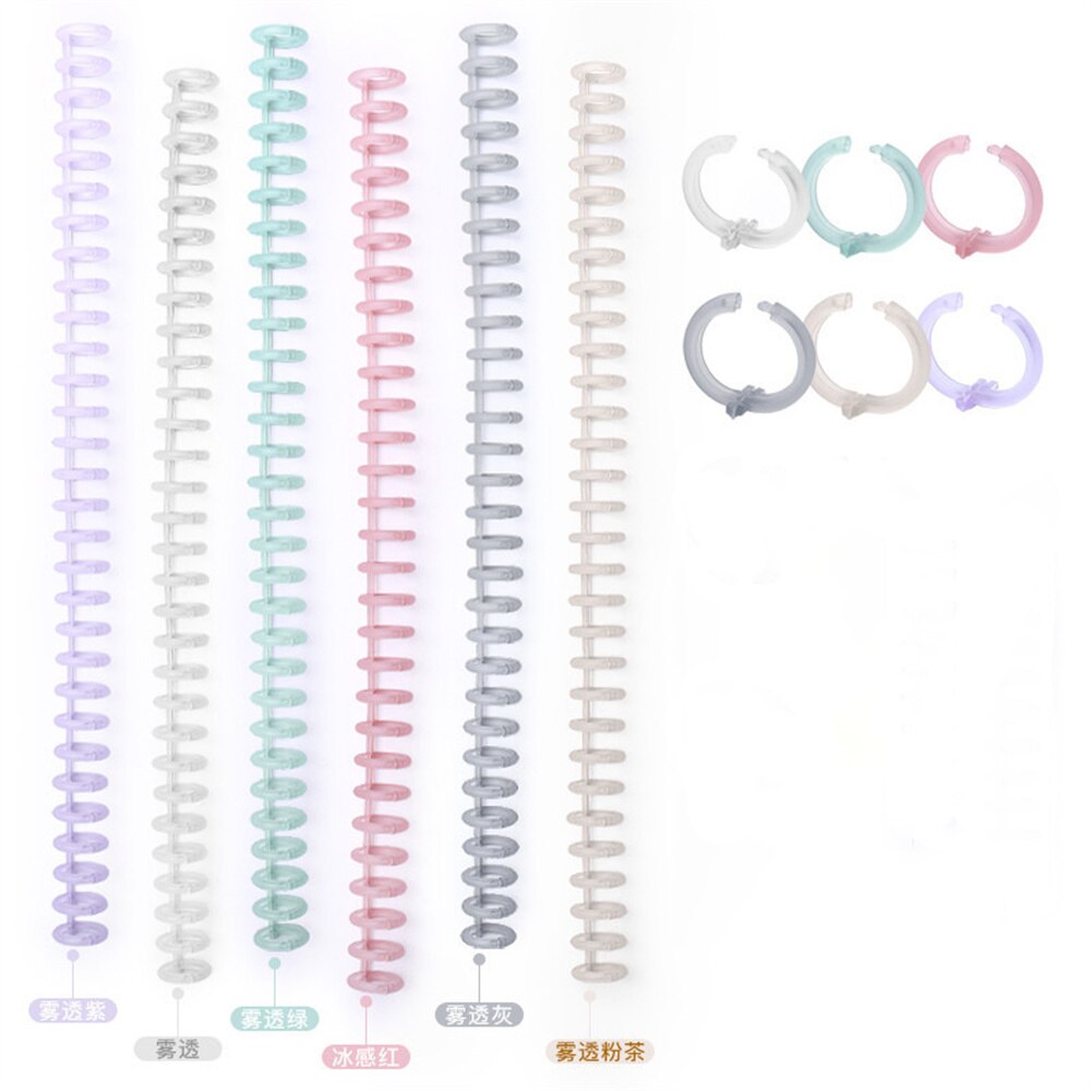 2pcs 30-hole Binding Strip Diameter 12mm Loose-leaf Ring for Book Paper Binding Cropable Plastic Binding Strips Office Supplies