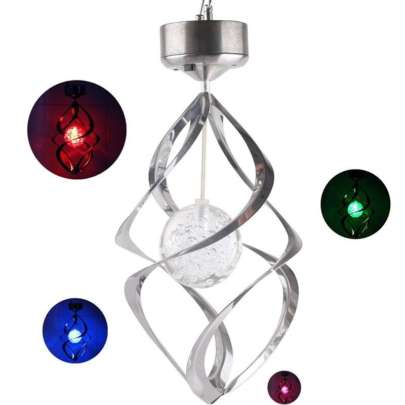 SOLAR POWERED COLOUR CHANGING SATURN WIND SPINNER LIGHT HANGING GARDEN OUTDOOR HTML