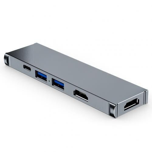 Duplo-end tipo-c macho para dupla hdmi usb3.1 pd 60w docking station para macbook portátil docking station suporta até 10gbps: Default Title