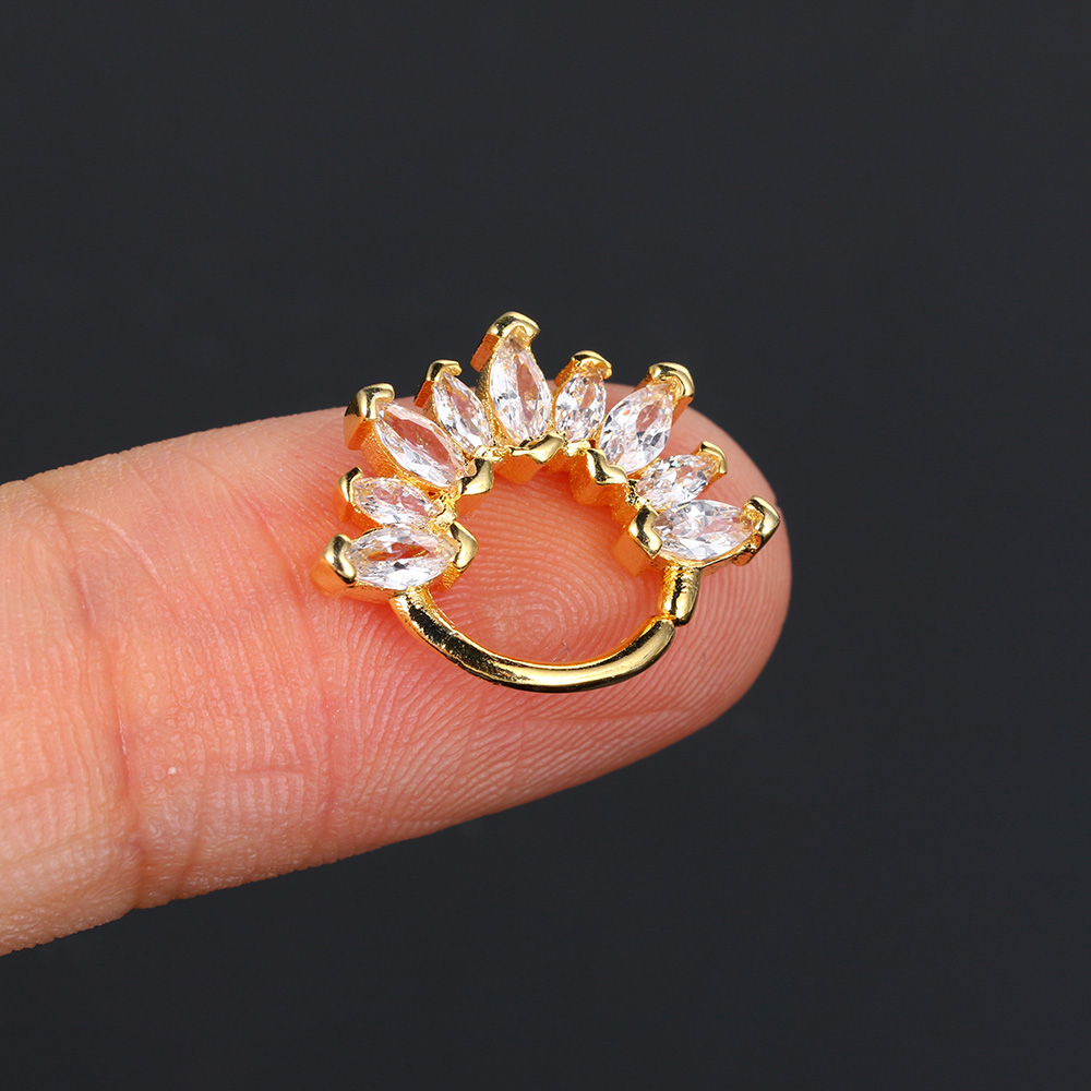 Piercing de gota de agua de cristal, pendientes de cartílago plano Tragus, Perno de oreja, hélice, Concha, Rook, lóbulo, anillo de oreja, Labret, de joyería CC092, 1pc