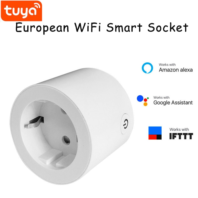 Tuya wifi smart plug  eu 16a power monitor timer stik smart home wireless kompatibel med tuya alexa google home assistant