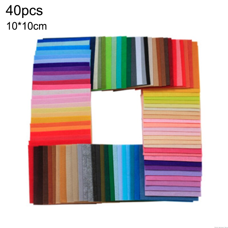 40pcs/set Non-Woven Felt Fabric DIY Handmade Craft Sewing Tools Supplies Colorful For Sewing Doll Polyester Cloth Supplies