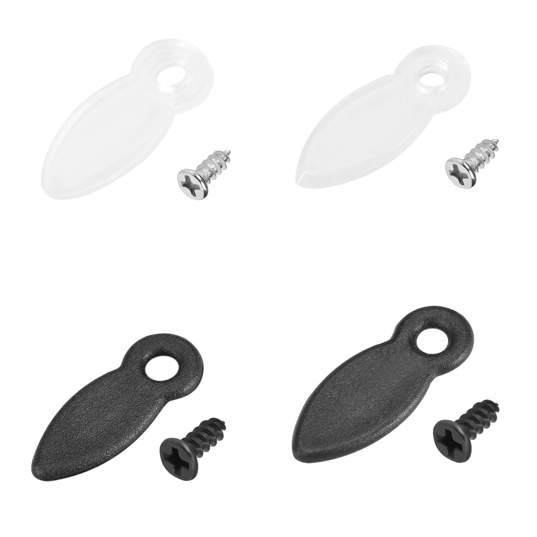uxcell 30/100 Pcs Frame Turn Button 0.6/0.75/0.8inch Plastic Shape with Screws for Hanging Pictures Black/White