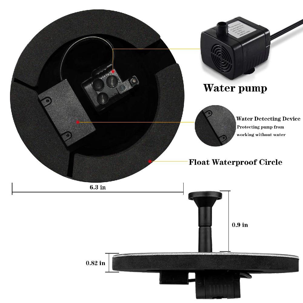 Nyaste solar fontän sol fontän pump med batteri backup solpanel kit starkt tryck hög vatten blomma