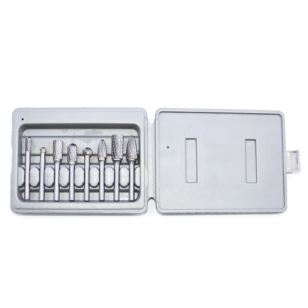 8pcs ​Tungsten Steel Rotary File Burr Rasp Drill Grinding Head Carving Tool Burrs Set for Woodworking Drilling Carving*