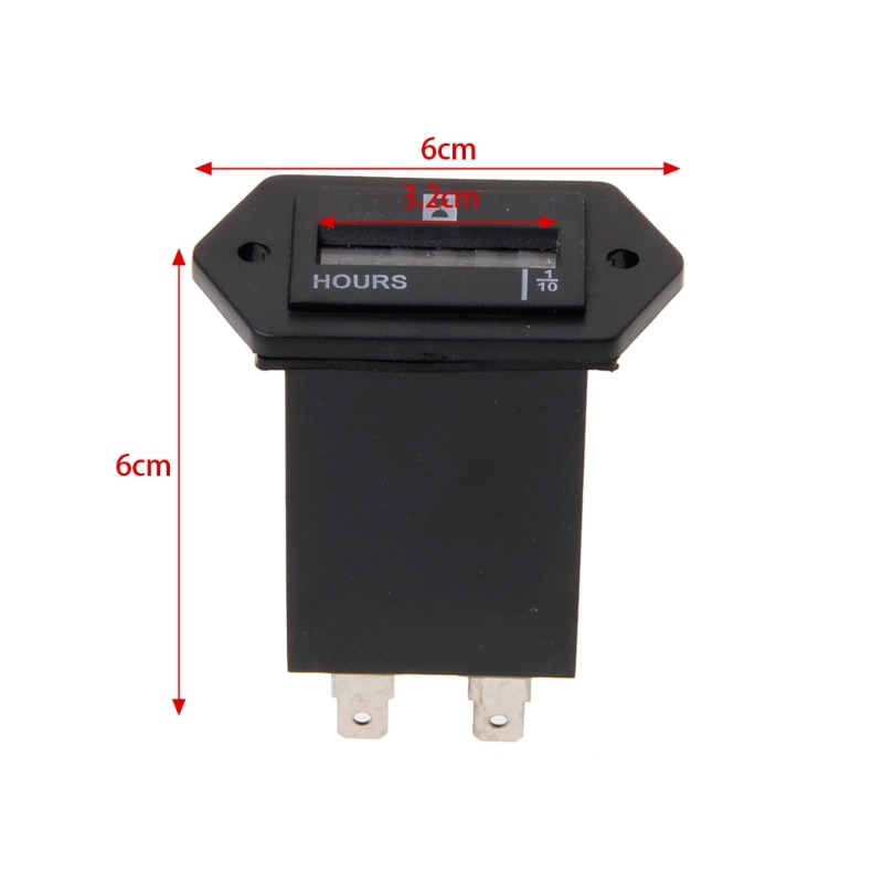 Generator Sealed Hour Meter Counter Tractor Truck Hourmeter Rectangle DC 10V-80V for Boats Trucks Tractors Cars