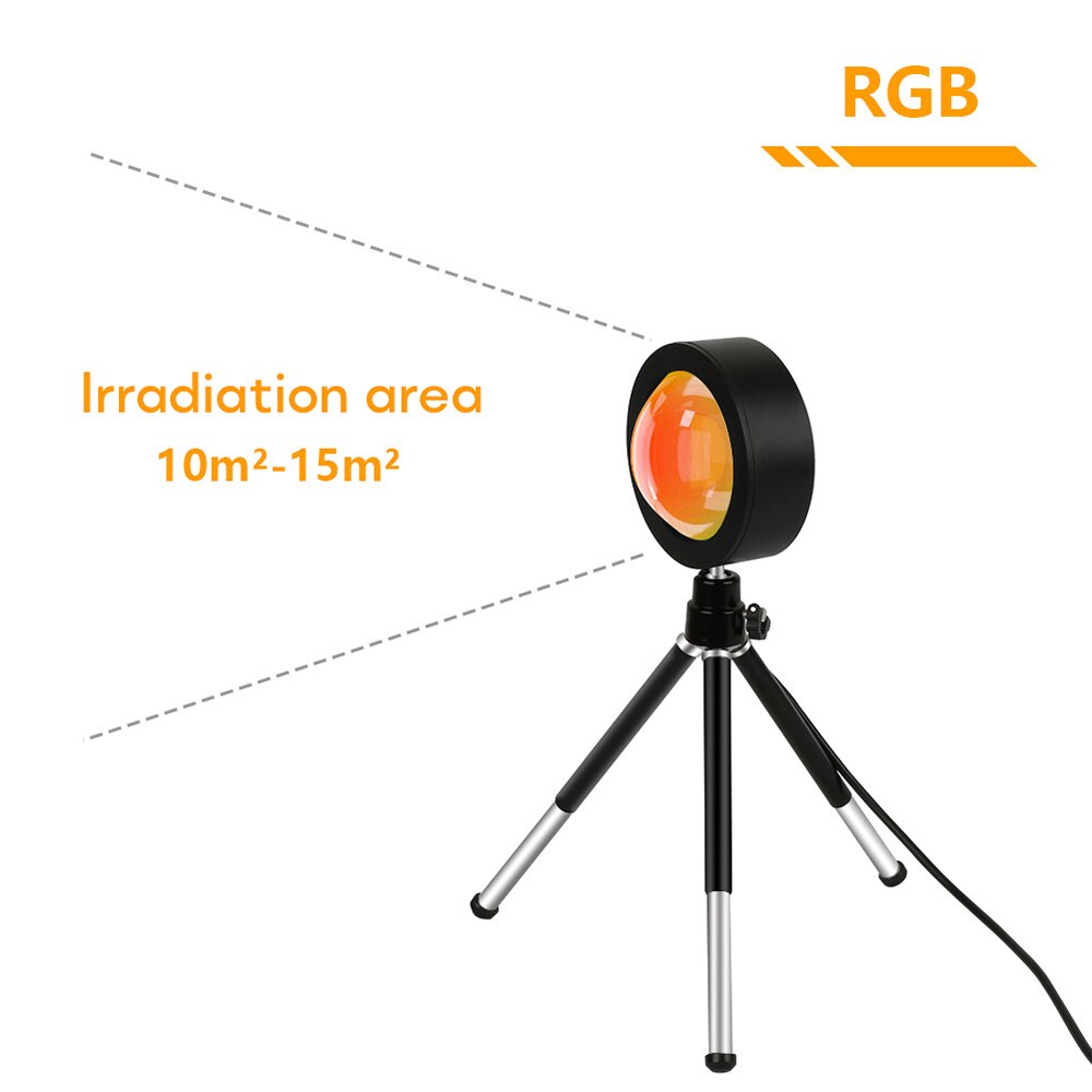 USB Sunset Lamp Rainbow Set For Bedroom Home Tiktok Led Atmosphere Decoration Night Light With Tripod Photographic Lighting